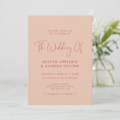 Invitation Mariage de pêche élégant et moderne (Debout devant)