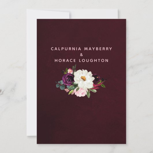 Invitation Mariage de Pedigree rose de Bourgogne (Dos)