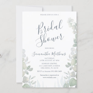 Invitation Mariage de peinture à l'aquarelle d'eucalyptus Sho