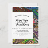 Invitation Mariage de peinture à l'huile Abstraite minimale m (Devant)