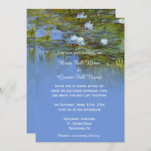 Invitation mariage de peinture à l'huile vintage nénuphar (Devant / Derrière)