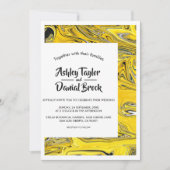 Invitation Mariage de peinture Abstrait minimal or noir moder (Devant)
