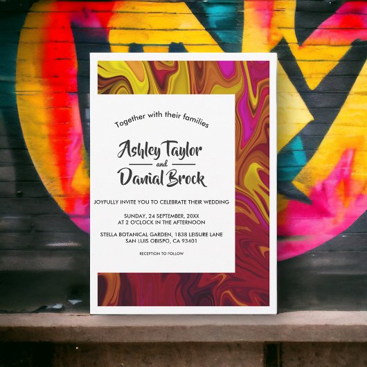 Invitation Mariage de peinture Abstraite moderne à l'huile