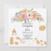 Invitation Mariage de peinture florale (Devant)