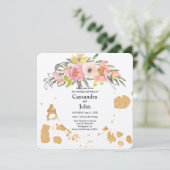 Invitation Mariage de peinture florale (Debout devant)