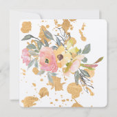 Invitation Mariage de peinture florale (Dos)