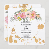 Invitation Mariage de peinture florale (Devant / Derrière)