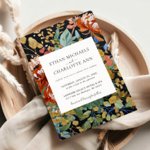 Mariage de peinture florale en or de Burnt Orange 