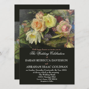 Invitation Mariage de peinture romantique Moody foncé