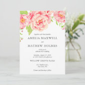 Invitation Mariage de Peony rose (Debout devant)
