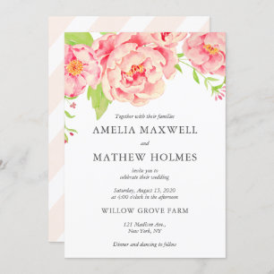 Invitation Mariage de Peony rose