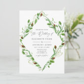 Invitation Mariage de pépites rose aquarelle (Debout devant)