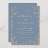 Invitation Mariage de périwinkle floral romantique (Devant / Derrière)