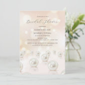 Invitation Mariage de perles crème Douche de mariée (Debout devant)