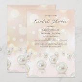 Invitation Mariage de perles crème Douche de mariée (Devant / Derrière)