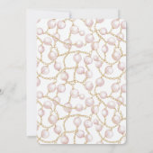 Invitation Mariage de perles de verre rose or (Dos)