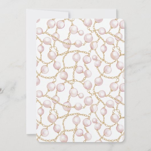 Invitation Mariage de perles de verre rose or (Dos)