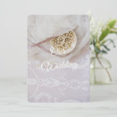 Invitation Mariage de perles et dentelles (Debout devant)