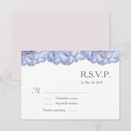 Invitation Mariage de pétales blanchis blanc lilas floral RSV (Devant / Derrière)