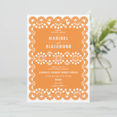 Invitation Mariage de pétoncle mexicain Picado Floral Boho (Debout devant)