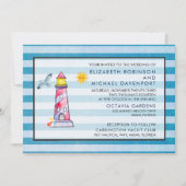 Invitation Mariage de phare à aquarelle rouge (Devant)