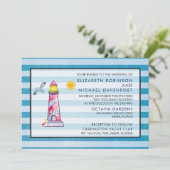 Invitation Mariage de phare à aquarelle rouge (Debout devant)