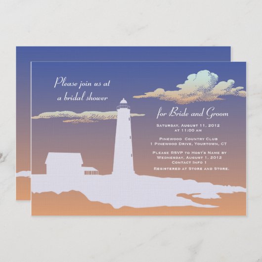 Invitation Mariage de phare/invitation faits sur commande de (Devant / Derrière)