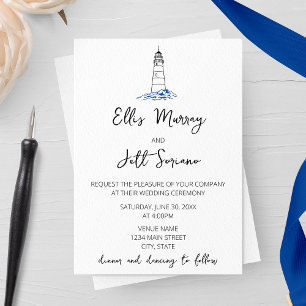 Invitation Mariage de phare minimaliste