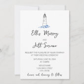Invitation Mariage de phare minimaliste (Devant)