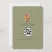 Invitation Mariage de Photo de l'Automne Rustique Vert Olive (Dos)