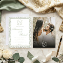 Mariage de photo de monogramme floral de toile de