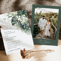 Mariage de Photo de Monstera Vert Sauge Tropical