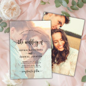 Invitation Mariage de photo de script Boho moderne