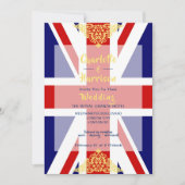 Invitation Mariage de photo en bleu rouge Union Jack (Devant)
