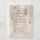 Invitation Mariage de photo moderne contemporain (Devant)