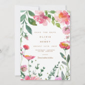 Invitation Mariage de photo rose moderne Sauvez la date (Devant)