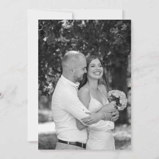 Invitation Mariage de photo rose moderne Sauvez la date (Dos)