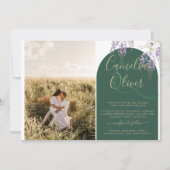 Invitation Mariage de PHOTO tout-en-1 Budget Wisteria QR Code (Devant)