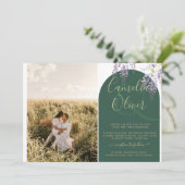 Invitation Mariage de PHOTO tout-en-1 Budget Wisteria QR Code (Debout devant)