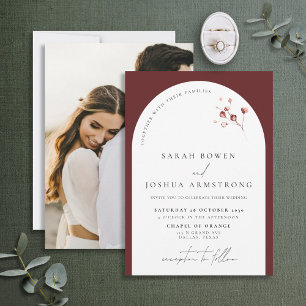 Invitation Mariage de photos botaniques de l'Arc de Bourgogne