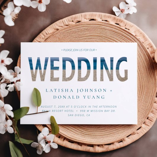 Invitation Mariage de photos de plage