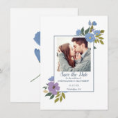 Invitation Mariage de photos florales Enregistrer la date (Devant / Derrière)