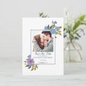 Invitation Mariage de photos florales Enregistrer la date (Debout devant)