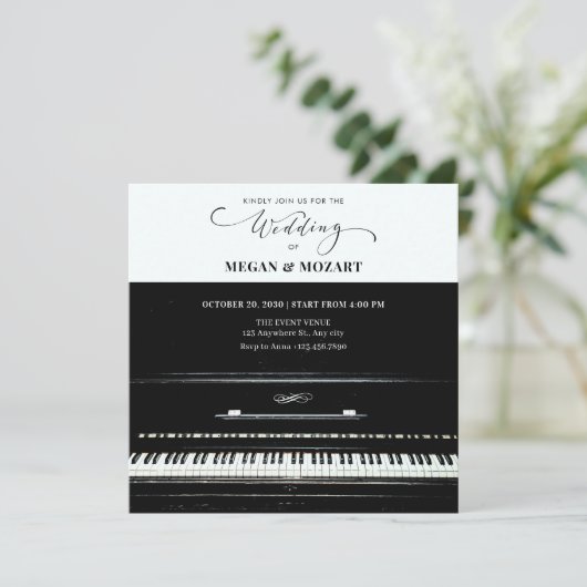 Invitation Mariage de piano classique (Debout devant)