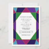 Invitation mariage de pierres gemmes géométriques Abstraites (Devant)