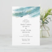 Invitation Mariage de pinceau bleu cool (Debout devant)