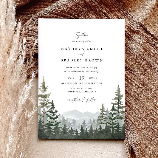 Invitation Mariage de pinède de montagne