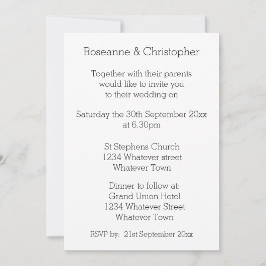 Invitation Mariage de pingouins noirs et blancs (Dos)