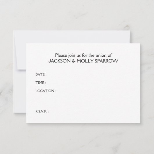 Invitation mariage de pirate (Dos)