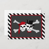 Invitation mariage de pirate (Devant / Derrière)